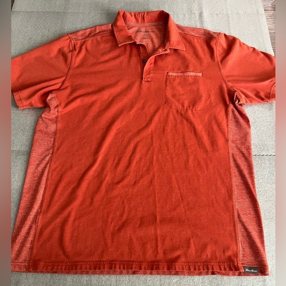 ❤️2/$50❤️[L]Eddie Bauer Men's Orange Free Dry Polo Shirt